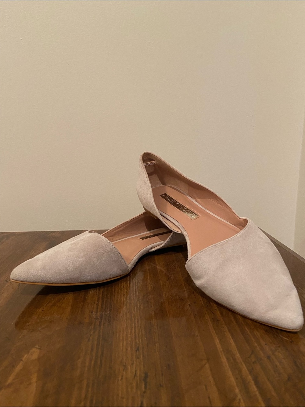 Pointed Flats in Light Taupe